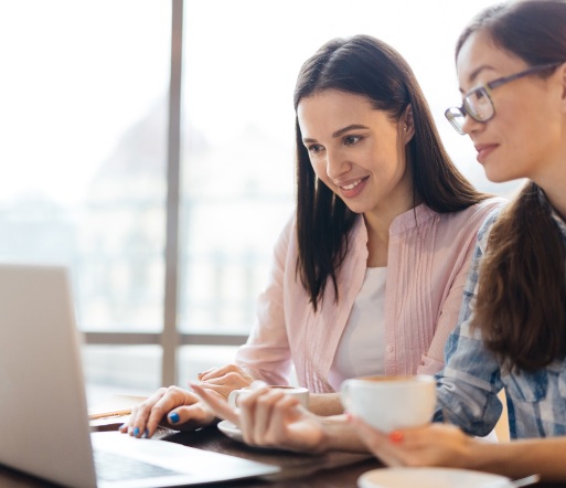 Girls discussing about a task
