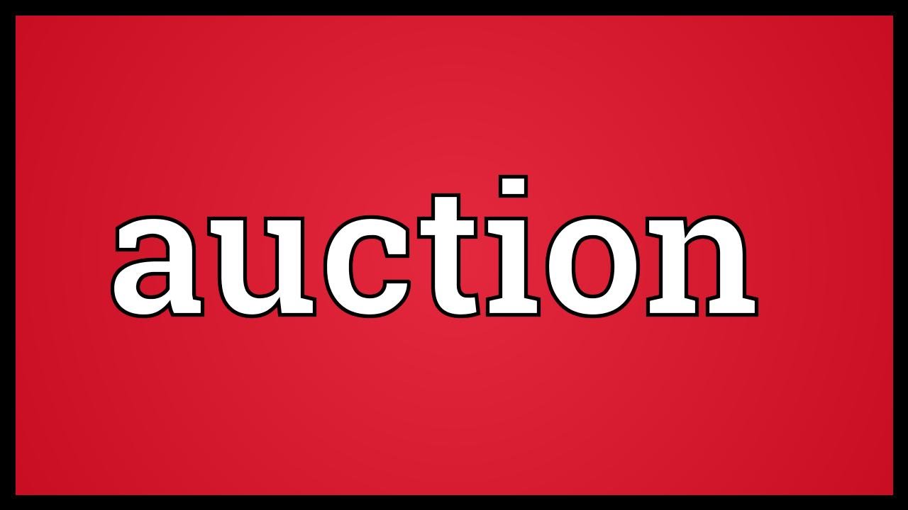 auction font in red and white