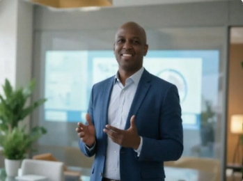 Posing in front of the camera