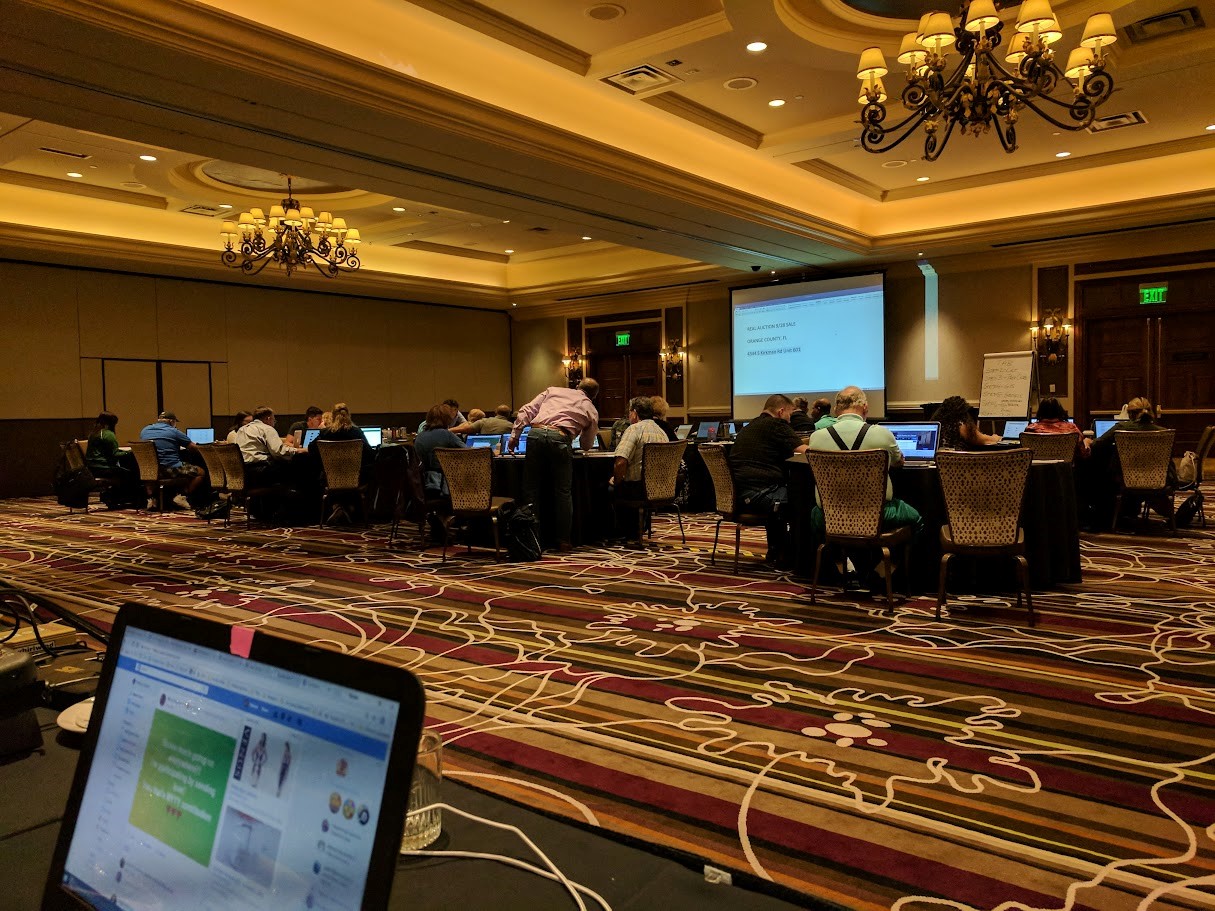 Conference on a projector in a big hall
