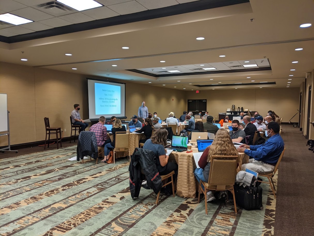 giving presentation to the students