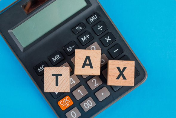 A picture of calculator with tax assessment